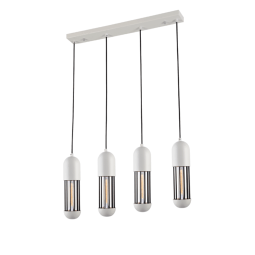 ACA DECOR  κρεμαστό φωτιστικό 4xE27 σε λευκό με μαύρο χρώμα – HM174P65WH