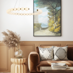 Κρεμαστό Φωτιστικό Κύκλος Φ100 Lolly LED 40W 3000lm 3000K με Λευκές Ακρυλικές Μπάλες Φ10 με Χρυσή Λεπτομέρεια ACA – HM236LEDP100