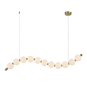 Κρεμαστό Φωτιστικό Lolly LED 16W 1200lm 3000K με Λευκές Ακρυλικές Μπάλες Φ10 με Χρυσή Λεπτομέρεια ACA – HM238LEDP11