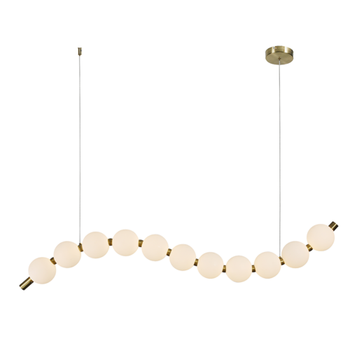 Κρεμαστό Φωτιστικό Lolly LED 16W 1200lm 3000K με Λευκές Ακρυλικές Μπάλες Φ10 με Χρυσή Λεπτομέρεια ACA – HM238LEDP11