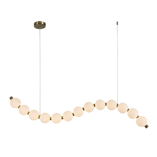 Κρεμαστό Φωτιστικό Lolly LED 20W 1500lm 3000K με Λευκές Ακρυλικές Μπάλες Φ10 με Χρυσή Λεπτομέρεια ACA – HM238LEDP13