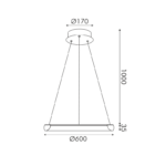 Κρεμαστό Φωτιστικό LED 32W 2500lm CCT Κυκλικό Χρυσό Φ60 ACA – HM23LEDP60GDCCT