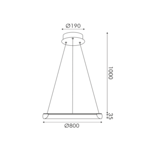 Κρεμαστό Φωτιστικό LED 48W 3800lm CCT Χρυσό Μεταλλικό Φ80 ACA – HM23LEDP80GDCCT