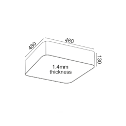 ΟΡΟΦΗΣ Φ/Σ LED 40W 4000LM CCT ΜΑΥΡΟ ΜΕΤ/ΚΟ 48X48XH13CM EMERY ACA – HM28LEDC48BKCCT