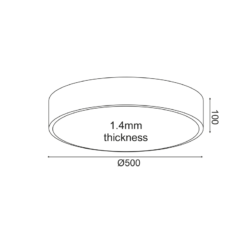 ΟΡΟΦΗΣ Φ/Σ LED 50W 4800LM CCT ΜΑΥΡΟ ΜΕΤ/ΚΟ D50XH10CM OPTIMUS ACA – HM29LEDC50BKCCT