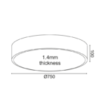 ΟΡΟΦΗΣ Φ/Σ LED 60W 5600LM CCT ΜΑΥΡΟ ΜΕΤ/ΚΟ D75XH10CM OPTIMUS ACA – HM29LEDC75BKCCT