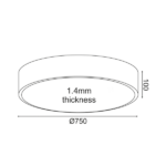 ΟΡΟΦΗΣ Φ/Σ LED 60W 5600LM CCT ΛΕΥΚΟ ΜΕΤ/ΚΟ D75XH10CM OPTIMUS ACA – HM29LEDC75WHCCT