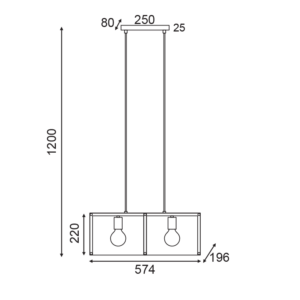 ΚΡΕΜΑΣΤΟ ΦΩΤΙΣΤΙΚΟ 2ΧΕ27 ΜΑΥΡΟ ΜΕΤΑΛΛΙΚΟ 57Χ20ΧH120CM MORDOR ACA DECOR  – HM842P57BK