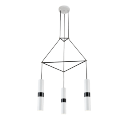 ACA DECOR   κρεμαστό φωτιστικό 3xGU10 από μέταλλο σε λευκό με μαύρο – HM853P56WH