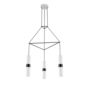 ACA DECOR   κρεμαστό φωτιστικό 3xGU10 από μέταλλο σε λευκό με μαύρο – HM853P56WH