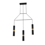 ACA DECOR   κρεμαστό φωτιστικό 3xGU10 από μέταλλο μαύρο και ορείχαλκο – HM853P66BK