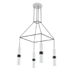 ACA DECOR   κρεμαστό φωτιστικό 4xGU10 από μέταλλο σε λευκό με μαύρο – HM854P56WH