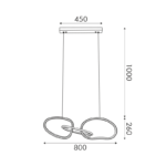 Κρεμαστό Φωτιστικό Ράγα Ring LED 42W 3200lm CCT με 3 Χρυσά Δαχτυλίδια ACA – HM88LEDP3GDCCT