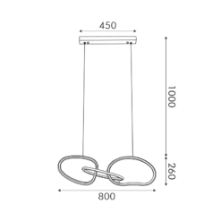 Κρεμαστό Φωτιστικό Ράγα Ring LED 42W 3200lm CCT με 3 Χρυσά Δαχτυλίδια ACA – HM88LEDP3GDCCT