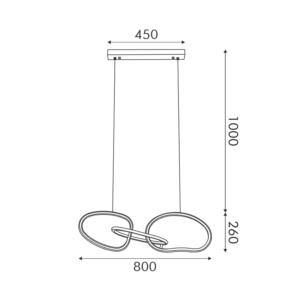 Κρεμαστό Φωτιστικό Ράγα Ring LED 42W 3200lm CCT με 3 Χρυσά Δαχτυλίδια ACA – HM88LEDP3GDCCT