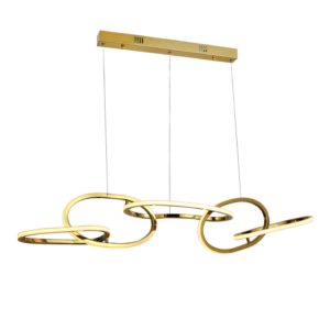 Κρεμαστό Φωτιστικό Ράγα Ring LED 72W 5700lm CCT με 5 Χρυσά Δαχτυλίδια ACA – HM88LEDP5GDCCT