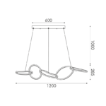 Κρεμαστό Φωτιστικό Ράγα Ring LED 72W 5700lm CCT με 5 Χρυσά Δαχτυλίδια ACA – HM88LEDP5GDCCT