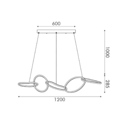 Κρεμαστό Φωτιστικό Ράγα Ring LED 72W 5700lm CCT με 5 Χρυσά Δαχτυλίδια ACA – HM88LEDP5GDCCT
