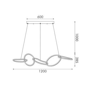 Κρεμαστό Φωτιστικό Ράγα Ring LED 72W 5700lm CCT με 5 Χρυσά Δαχτυλίδια ACA – HM88LEDP5GDCCT