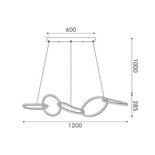Κρεμαστό Φωτιστικό Ράγα Ring LED 72W 5700lm CCT με 5 Χρυσά Δαχτυλίδια ACA – HM88LEDP5GDCCT