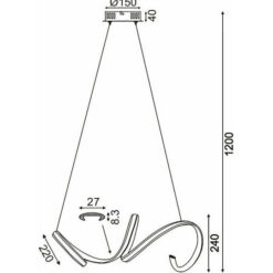 ACA DECOR   κρεμαστό φωτιστικό led 40w 2400lm 3000k σε ορείχαλκο – HM91LEDP64BR