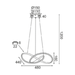 ACA DECOR Κρεμαστό Φωτιστικό LED 48W 2880lm 3000K σε Λευκό Xρώμα – HM92LEDP48WH