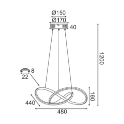 ACA DECOR Κρεμαστό Φωτιστικό LED 48W 2880lm 3000K σε Λευκό Xρώμα – HM92LEDP48WH