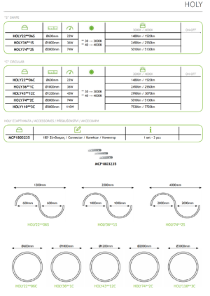Κρεμαστό Γραμμικό Φωτιστικό σε Σχήμα Κύκλου/S/Ευθεία  HOLY ACA