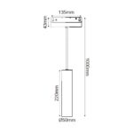 ΜΑΥΡΟ ΜΑΤ ΜΑΓΝΗΤΙΚΟ ΚΡΕΜΑΣΤΟ ΦΩΤΙΣΤΙΚΟ 48V DC 9W 3000K 950LM 36° OSRAM RA90 Φ50*220MM ACA – HUBEP930B