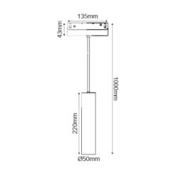 ΜΑΥΡΟ ΜΑΤ ΜΑΓΝΗΤΙΚΟ ΚΡΕΜΑΣΤΟ ΦΩΤΙΣΤΙΚΟ 48V DC 9W 3000K 950LM 36° OSRAM RA90 Φ50*220MM ACA – HUBEP930B