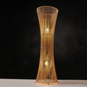 Επιδαπέδιο Φωτιστικό Σύμη 2xΕ27 Μπαμπού D29.5xH118cm ACA – HX1040F