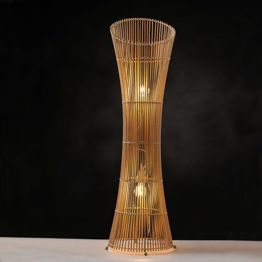 Επιδαπέδιο Φωτιστικό Σύμη 2xΕ27 Μπαμπού D29.5xH118cm ACA – HX1040F