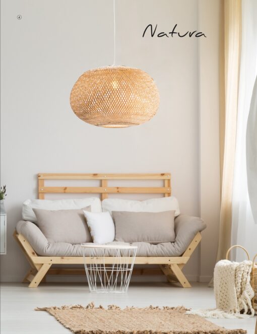 Κρεμαστό Φωτιστικό Σύμη 1xΕ27 Μπαμπού D56xΗ35cm ACA – HX477P