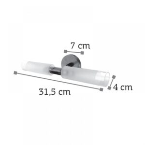 InLight Επιτοίχιο φωτιστικό από χρώμιο μέταλλο και αμμοβολή γυαλί 2XG9 D:31,5cm (1039-Χρώμιο)