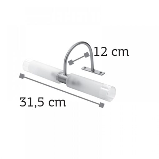 InLight Επιτοίχιο φωτιστικό από νίκελ ματ μέταλλο και αμμοβολή γυαλί 2XG9 D:31,5cm (1046-Νίκελ Ματ)