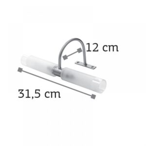 InLight Επιτοίχιο φωτιστικό από χρώμιο μέταλλο και αμμοβολή γυαλί (1046-Χρώμιο)