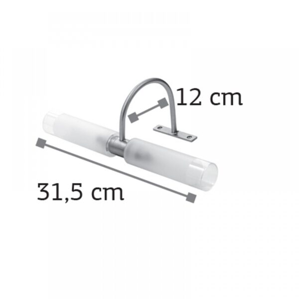 InLight Επιτοίχιο φωτιστικό από χρώμιο μέταλλο και αμμοβολή γυαλί (1046-Χρώμιο)