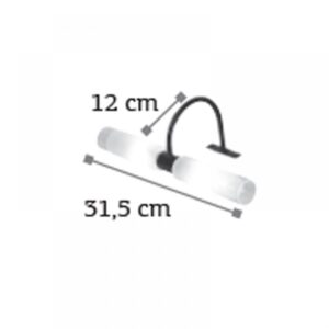 InLight Επιτοίχιο φωτιστικό από μαύρο μέταλλο και αμμοβολή γυαλί (1049-Μαύρο)