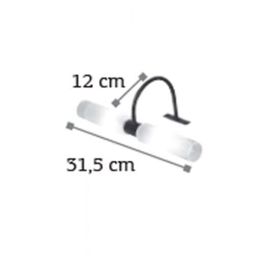 InLight Επιτοίχιο φωτιστικό από μαύρο μέταλλο και αμμοβολή γυαλί (1049-Μαύρο)