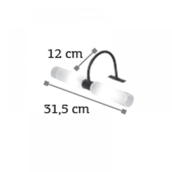 InLight Επιτοίχιο φωτιστικό από μαύρο μέταλλο και αμμοβολή γυαλί (1049-Μαύρο)