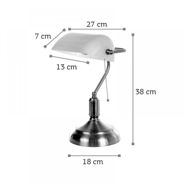 InLight Επιτραπέζιο φωτιστικό από νίκελ ματ μέταλλο και λευκό γυαλί (3431-ΝM)