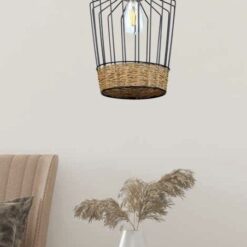 InLight Κρεμαστο Φωτιστικο Μαυρο μεταλλο & Σχοινι 4025-Β