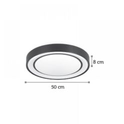 InLight Πλαφονιέρα οροφής LED 36W 3000K από μαύρο μέταλλο και ακρυλικό D:50cm (42179-A)