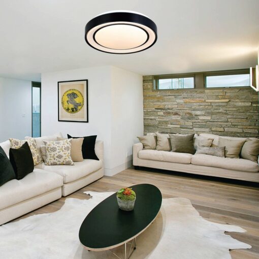 InLight Πλαφονιέρα οροφής από μαύρο μέταλλο και ακρυλικό (42179-Β)