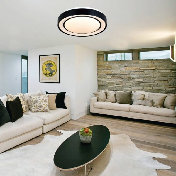 InLight Πλαφονιέρα οροφής από μαύρο μέταλλο και ακρυλικό (42179-Β)