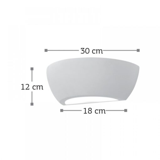 InLight Επιτοίχιο φωτιστικό λευκό από γύψο 1XE14 D:30cm (43345)