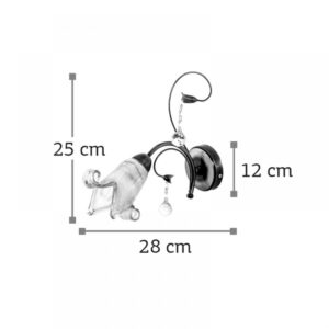 InLight Επιτοίχιο φωτιστικό από χρώμιο μέταλλο κρύσταλλα και λευκό γυαλί (43348-CH)