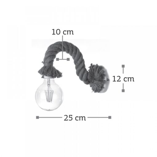 InLight Επιτοίχιο φωτιστικό από καφέ σχοινί και λευκό μέταλλο (43367-WH)