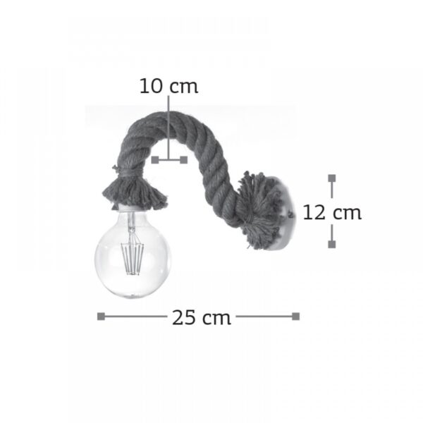 InLight Επιτοίχιο φωτιστικό από καφέ σχοινί και λευκό μέταλλο (43367-WH)