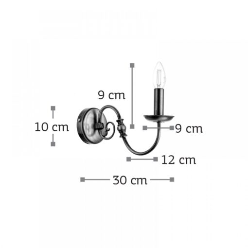 InLight Επιτοίχιο φωτιστικό από οξυντέ μέταλλο (43369)